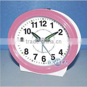 plastic oval shape table alarm clock bedside clock, candy color clock