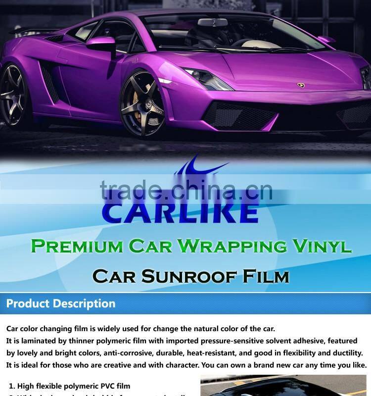 150Microns Stylish High Glossy Black Car Foil Stickers Sunroof Vinyl Film
