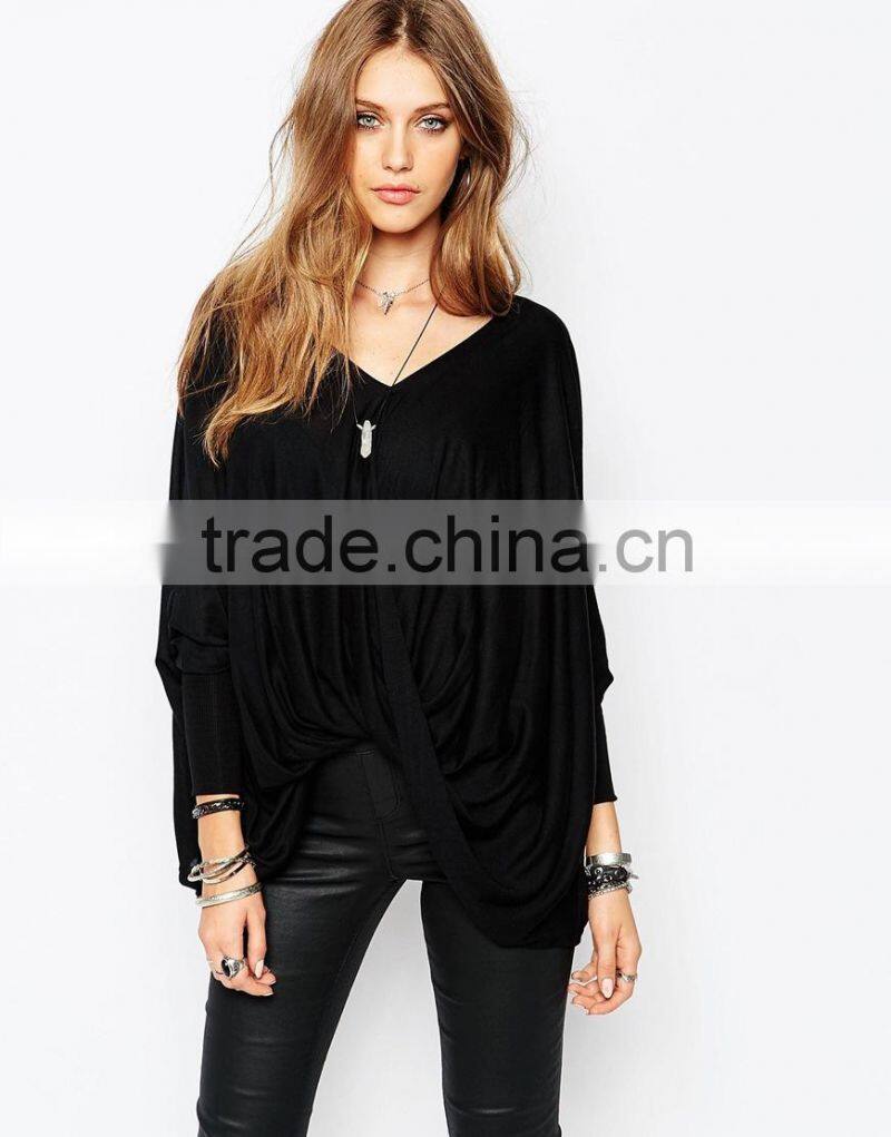 2015 Wholesale high quality fashion kimono sleeves blouse