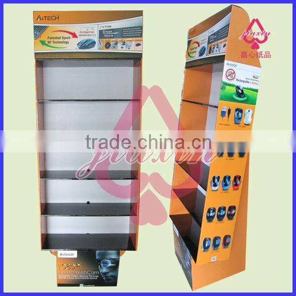 Good stability corrugated board floor stand paper promotional display