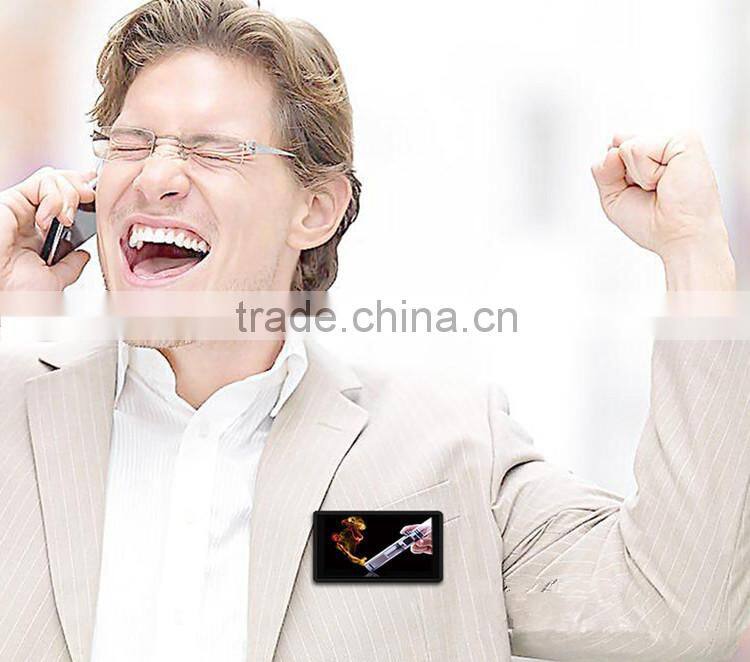 OLED video name badge with 3 inch dispaly screen/ portable TFT Magnetic name tag /Li-battery/OLED video name badge