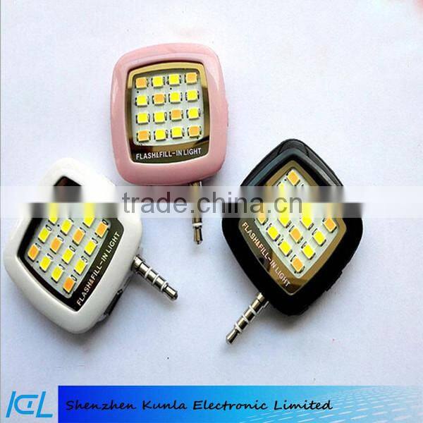 Camera Flash Light For IOS Android Mini Portable 3.5mm Jack Smart Selfie 16 LED Camera Flash Light