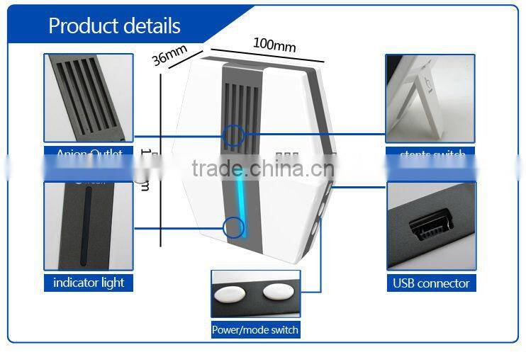 with storage function oxygen and remove dust available always and everywhere usb charge,electrostaic dust collection,negative