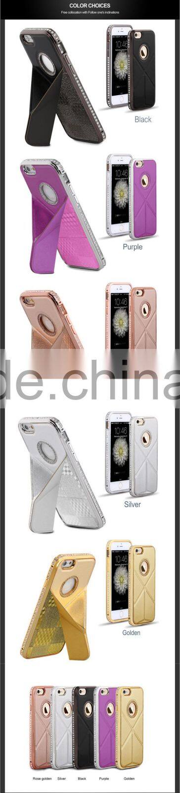 Wholesale For ip6s Leather Material Mobile Phone Stand Back Cases