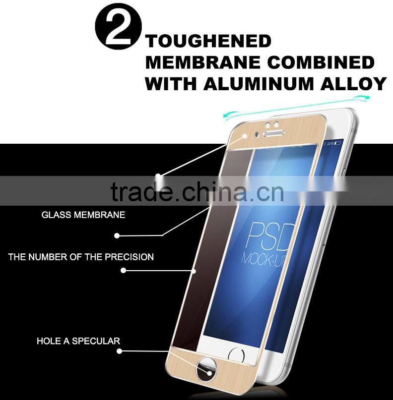 0.33mm tempered glass screen protector for iphone mobile screen protector aluminium alloy color tempered glass screen protector