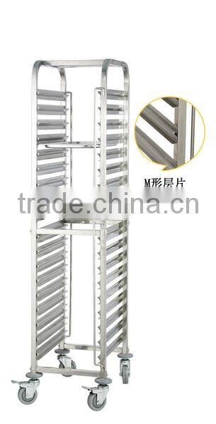 Stainless Steel Single Row Bakery Tray Trolly