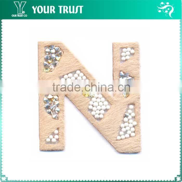 Hot Pink Metal Grommet U Iron-on Alphabet Letter Applique Patch