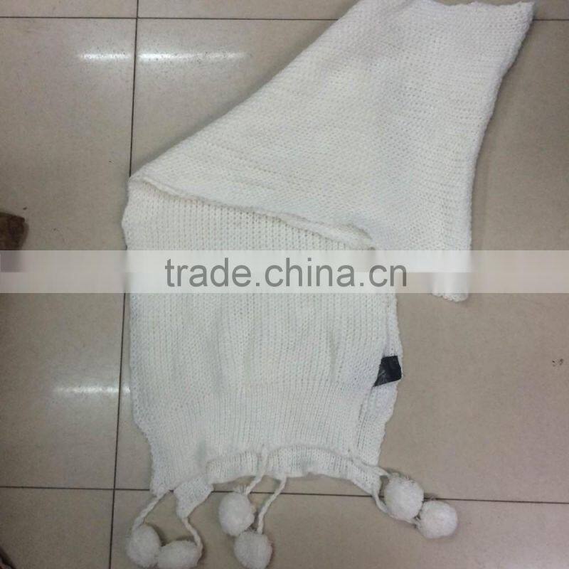 Stock Item wholesale women's long white long knitting sacrf with pelotes