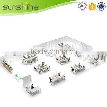 Sunshine Aluminum Frame Office Partition Low Workstation Partition Panel And Glass For 8 Person