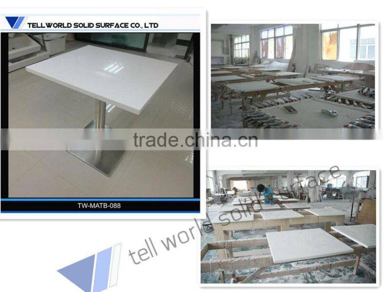 2015 TW Hot sale fast food table and chairs round dining table marble