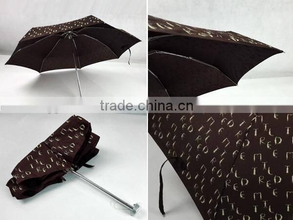 5 Fold Umbrella with Monogram, Cute Travel Umbrella