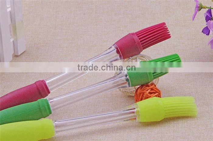 Hot selling household BBQ silicone basting brush, food safe stainless silicone oil brush, Customized silicone basting brush