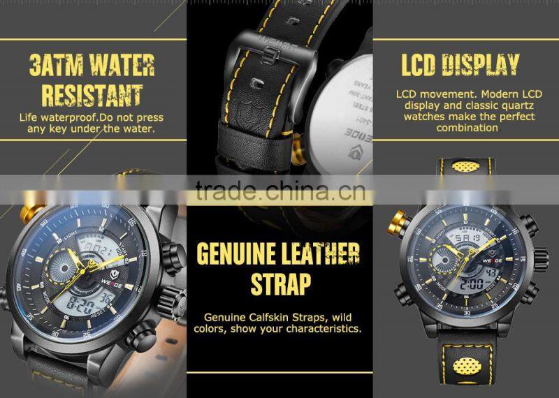 Weide genuine leather watch strap sport watch digital analog watches made in china