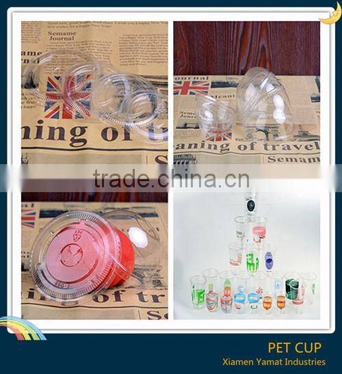 12oz Coffee Use Disposable Plastic Clear Cup With Flat Lids For Iced Coffee