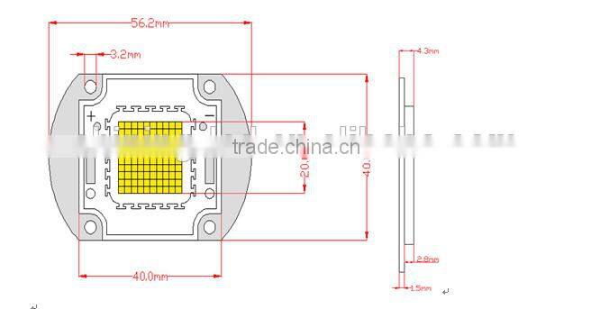 Super Intensity Integrated Diode Bridgelux Epistar 30-34V 3.5A High Power 100W LED Chip for Good Quality