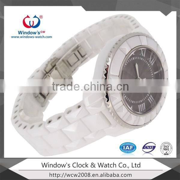 lady white ceramic watch band luxury watch