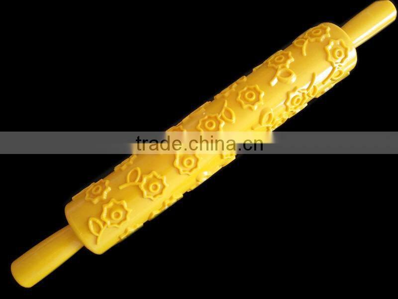 Reposteria Plastic textured Rolling Pin flower Fondant decorating Dough Roller baking tools