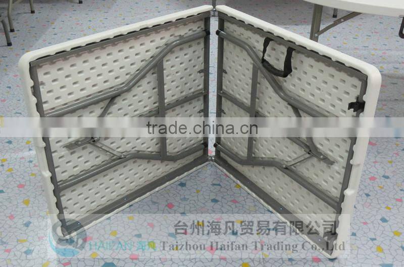 durable 152cm plastic folding dining table and chair for restaurant/high quality adjustable plastic dining table