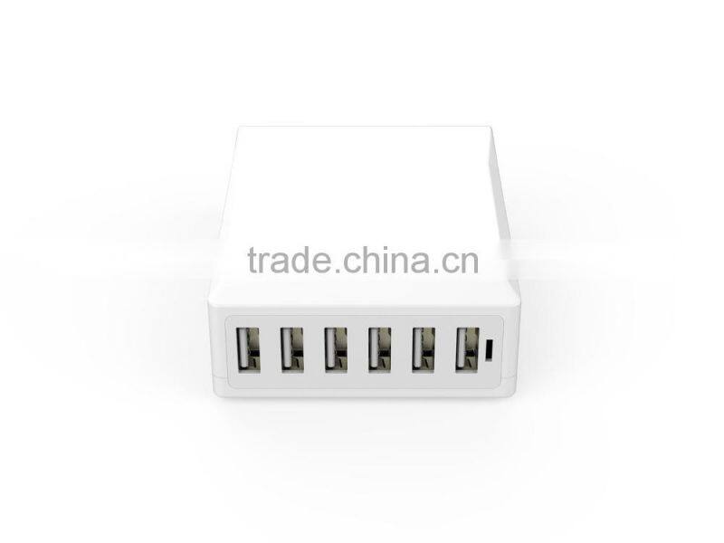 China Top Ten Selling Products Patent Design Christmas Gift 60W Waterproof 6 Socket USB Wall Charger