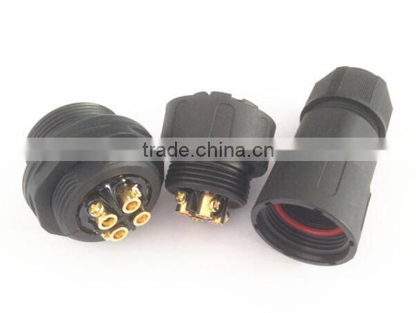 4 pole waterproof connector male socket with female plug cable to board connector