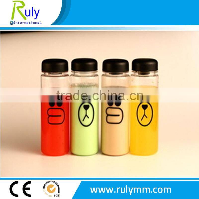 Korea Hot Sale Plastic Sports water bottle 500 ml my bottle With Black Cap