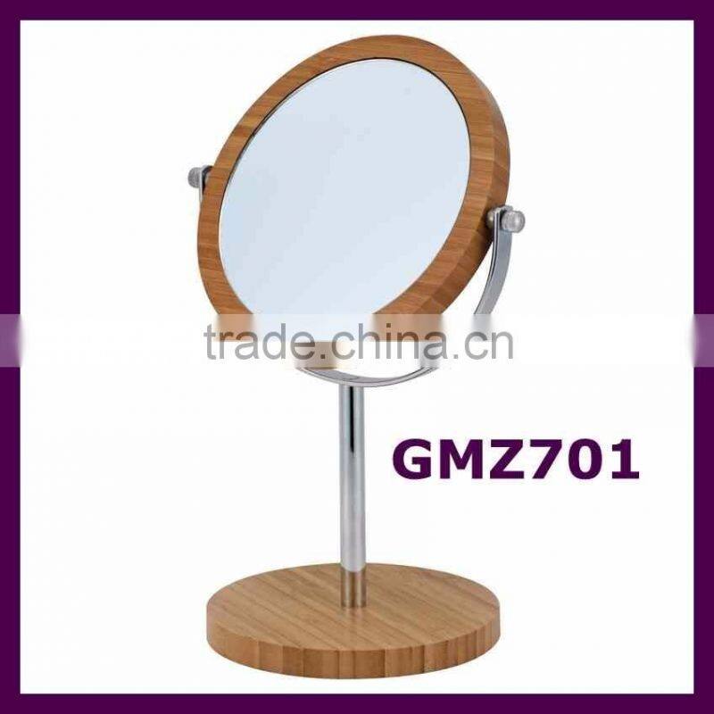 Double side wooden fashion makeup mirror