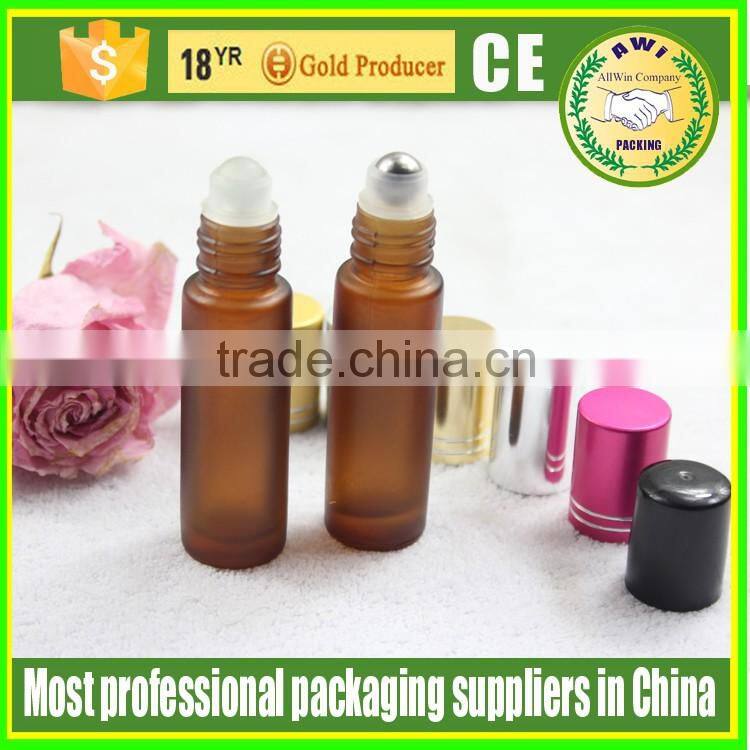 black essential oil roller bottles with glass ball