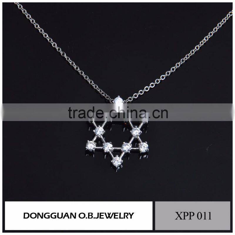 Bling bling 925 Silver charmful star pendant neckalce