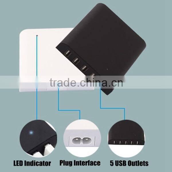 Most popular wall 5V 2A usb multi charger with 5 USB ports