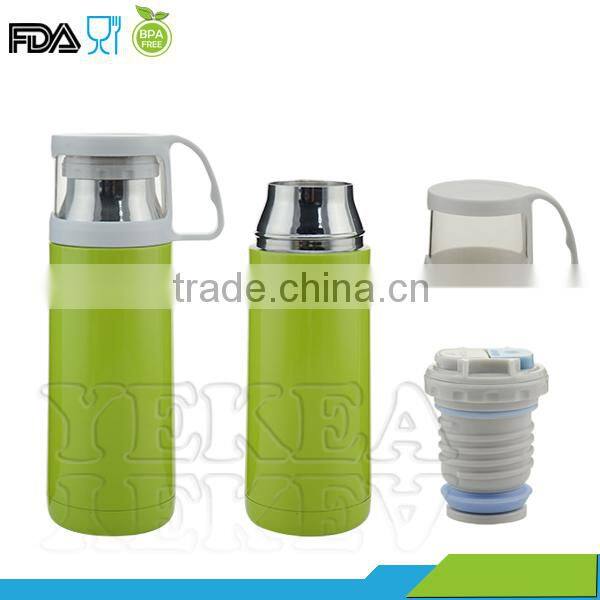 wholesale thermos of double wall stainless steel thermos flask vacuum flask with lid cup