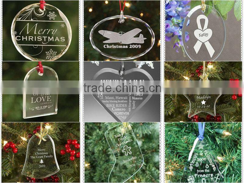 Sock Shaped Glass Kid's Ornament For Christmas Holiday Decoration