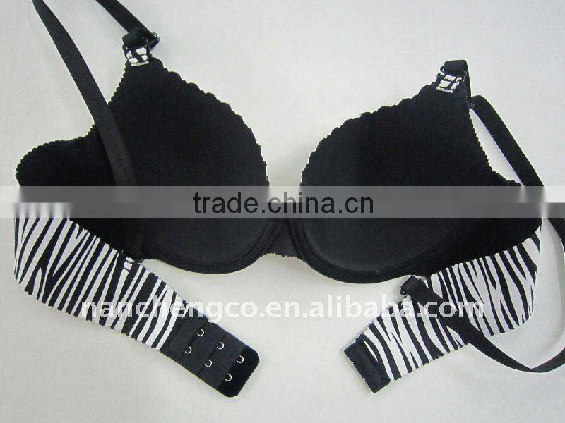 zebra design Thin cup underwear big bra