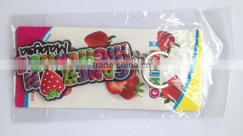 Fruit Metal Letter Printing Keychain Custom Silicone Key Chain Manufacture Wholesale