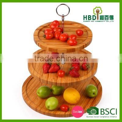 3 layers tiered round rotable tray