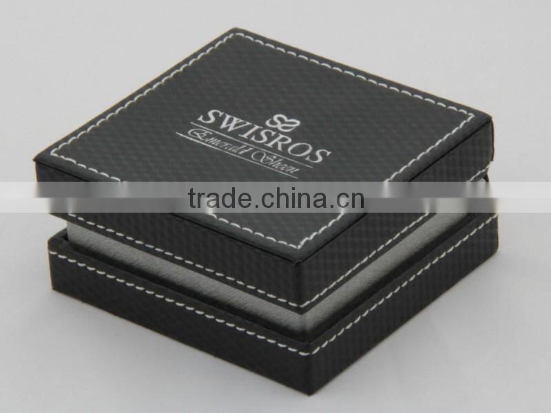 High quality black leather earring jewelry box