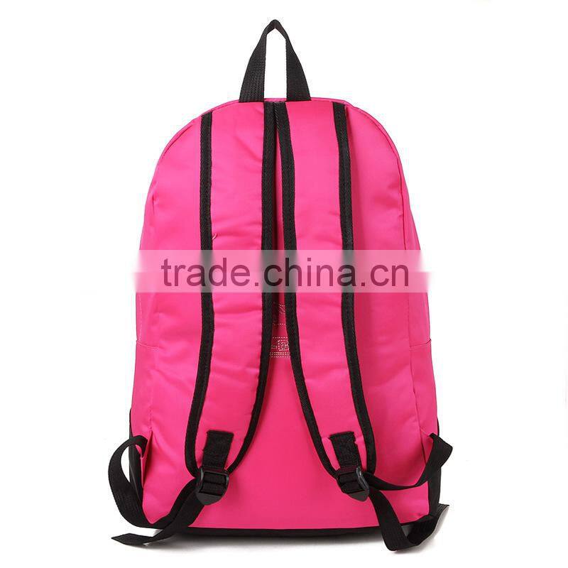 double shoulder pink backpack nylon waterproof school bag