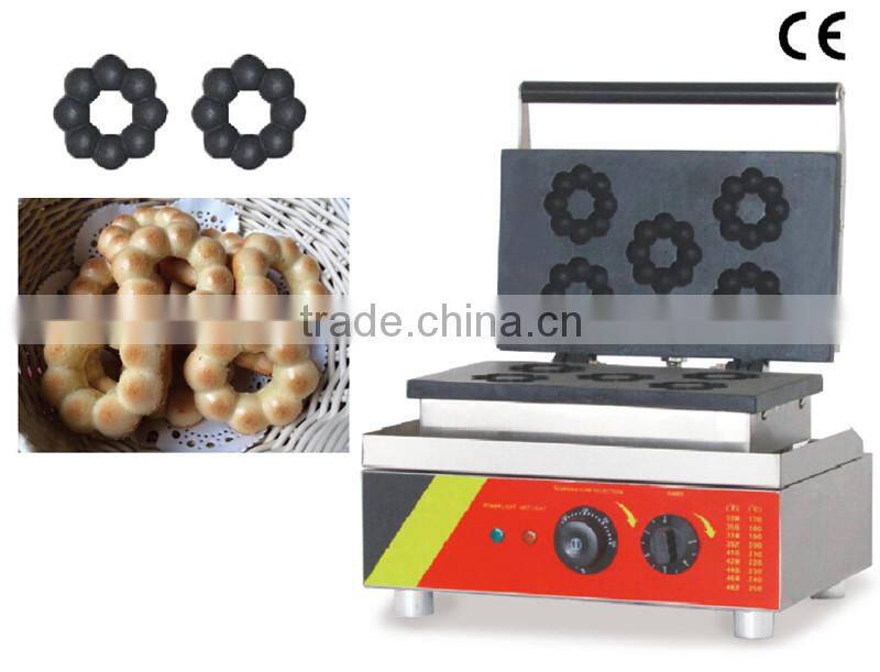 5pcs Commercial Use Non-stick 110v 220v Electric 7.5cm Flower Doughnut Machine