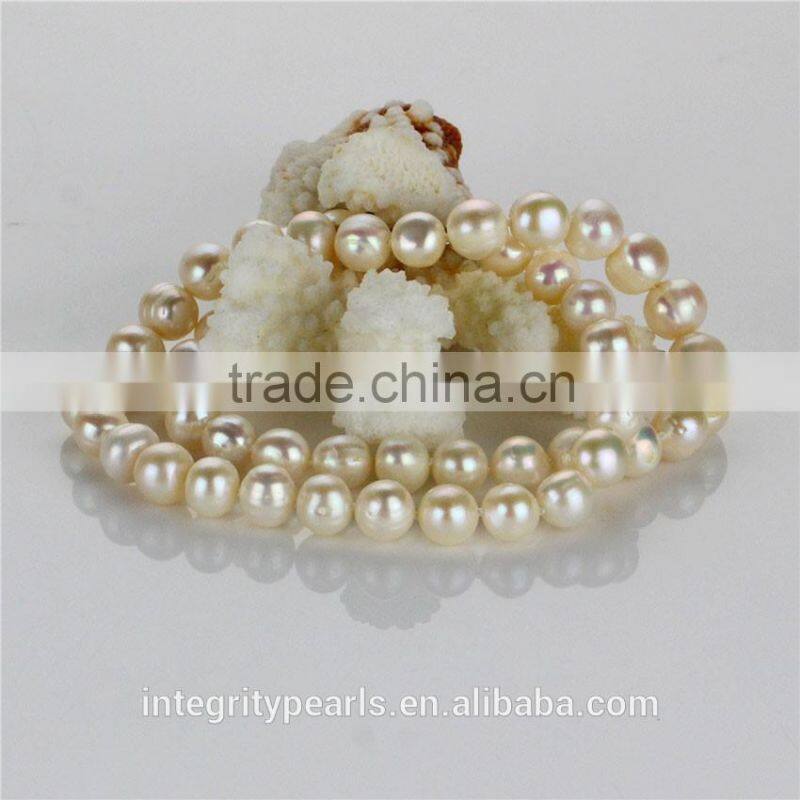 9mm grade A off round freshwater real jewellery pearl set