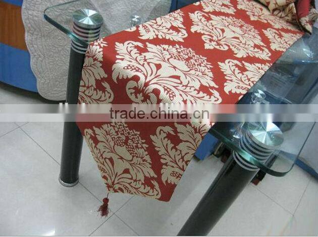 Polyester jacquard luxury table runner, wedding banquet table runner black