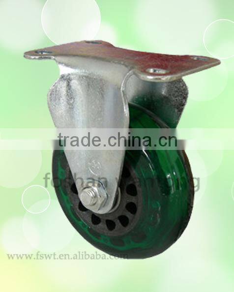 4 Inch Green PVC Wheel Top Plate Small Caster For Furniture