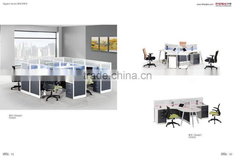 office furniture modern 4 seater workstation cluster