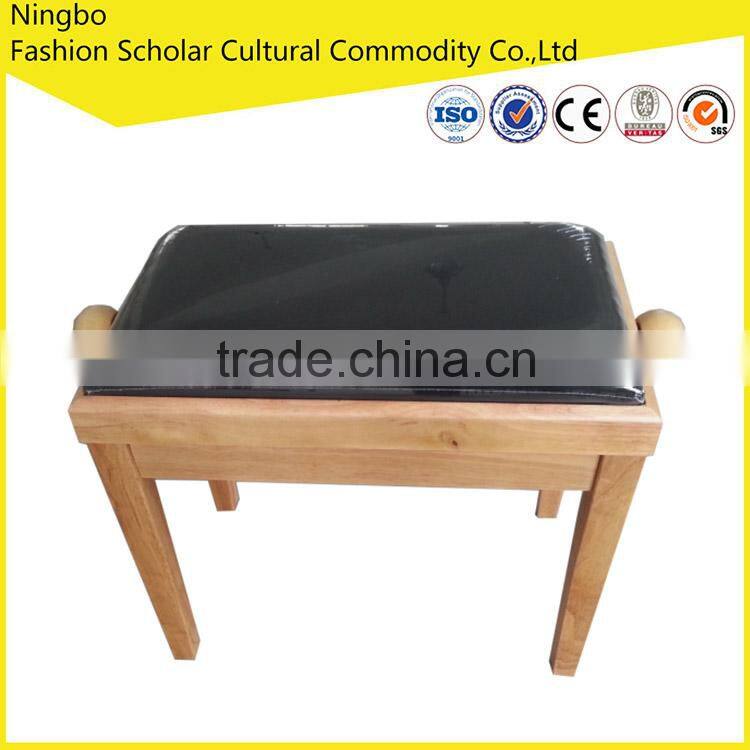 2016 the latest black piano stool adjustable with black leather cushion
