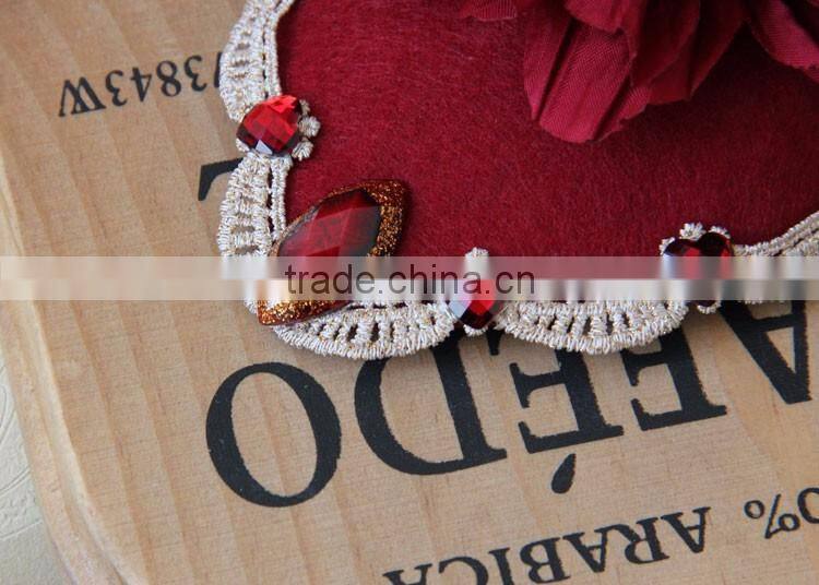 MYLOVE big red flower fascinator felt mini hat with clips