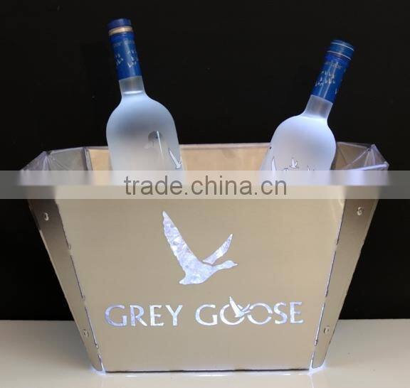 NEW Fashion Large acrylic led ice bucket, square led beer bucket for party