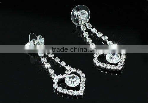 Bridal Heart Crystal Necklace Earrings Set CS1189