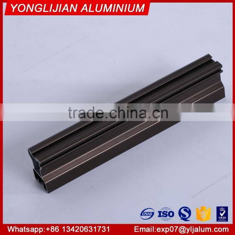 Polished silver wardrobe aluminum profiles