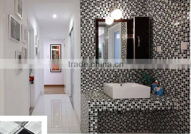 Cheap Black, White and Grey crystal glass mosaic tile with good quality