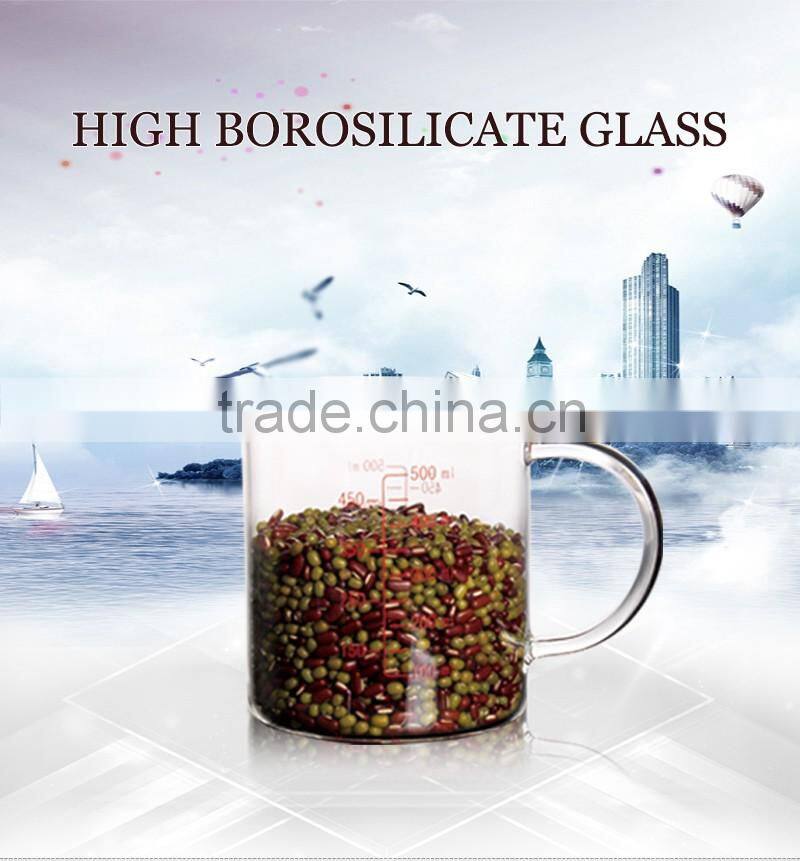 china supplier hot sell borosil single wall measuring cups for 500ml