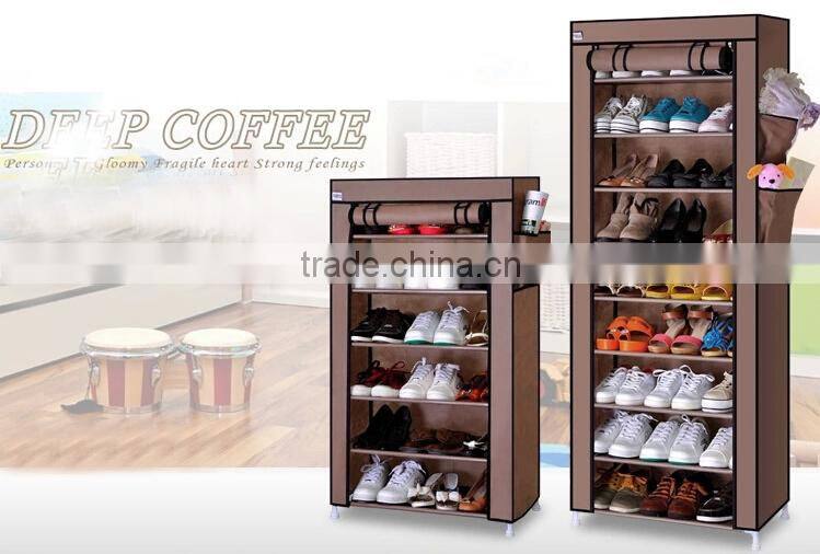 9 Tiers Front one door shoe storage with anti dusty fabric cover(FH-FR00709)
