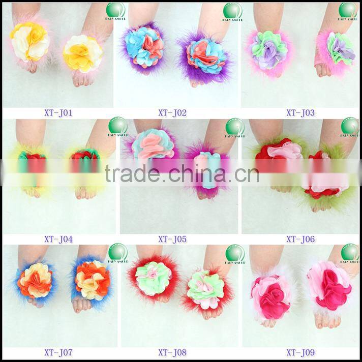 2015 New Trendy Fashion Top Baby headband/hairband with Foot wear sets